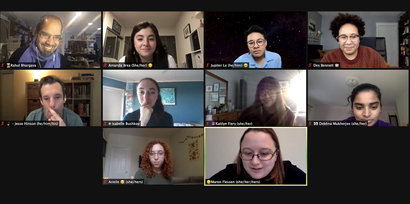 screenshot of zoom workshop with people's heads