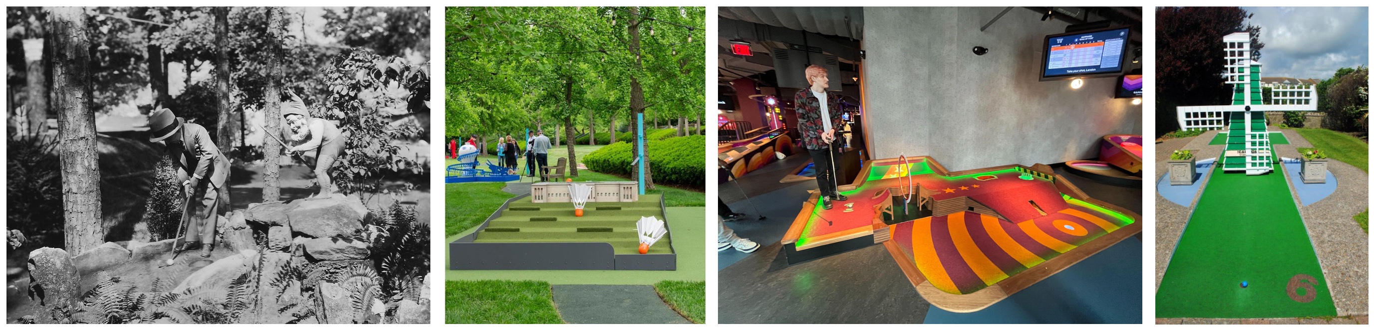 collage of real mini-golf holes