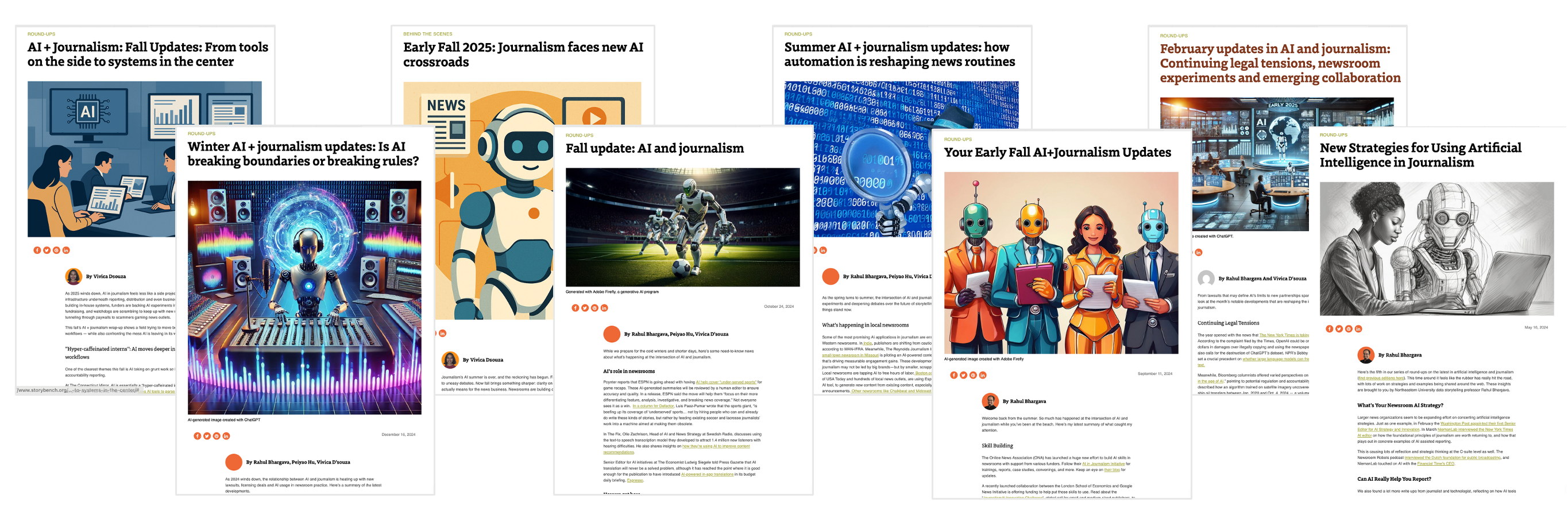 thumbnails of round-ups on Storybench