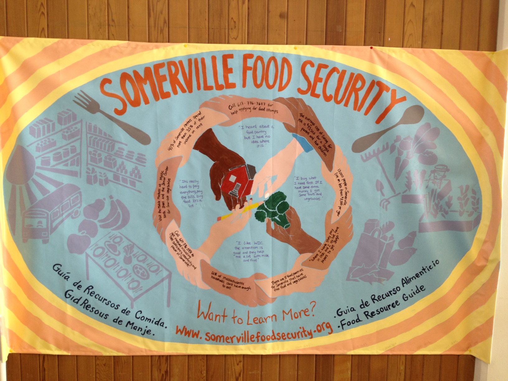 data mural with the Somerville Food Security Coalition