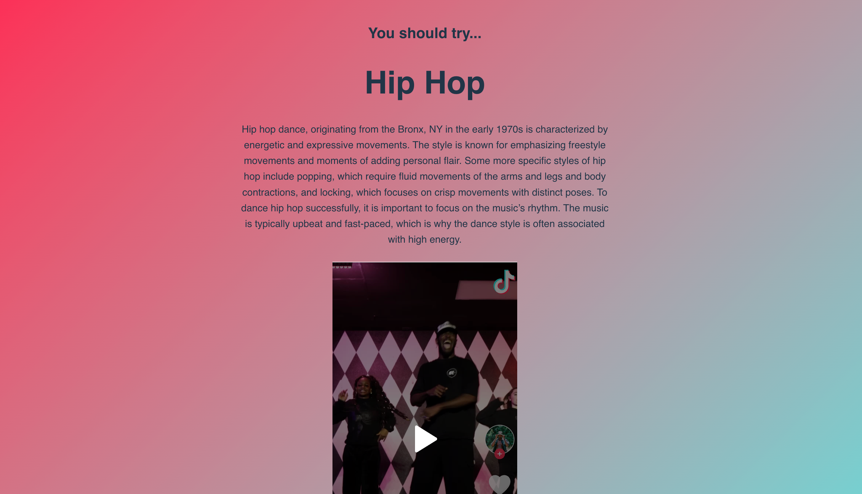 screenshot of project